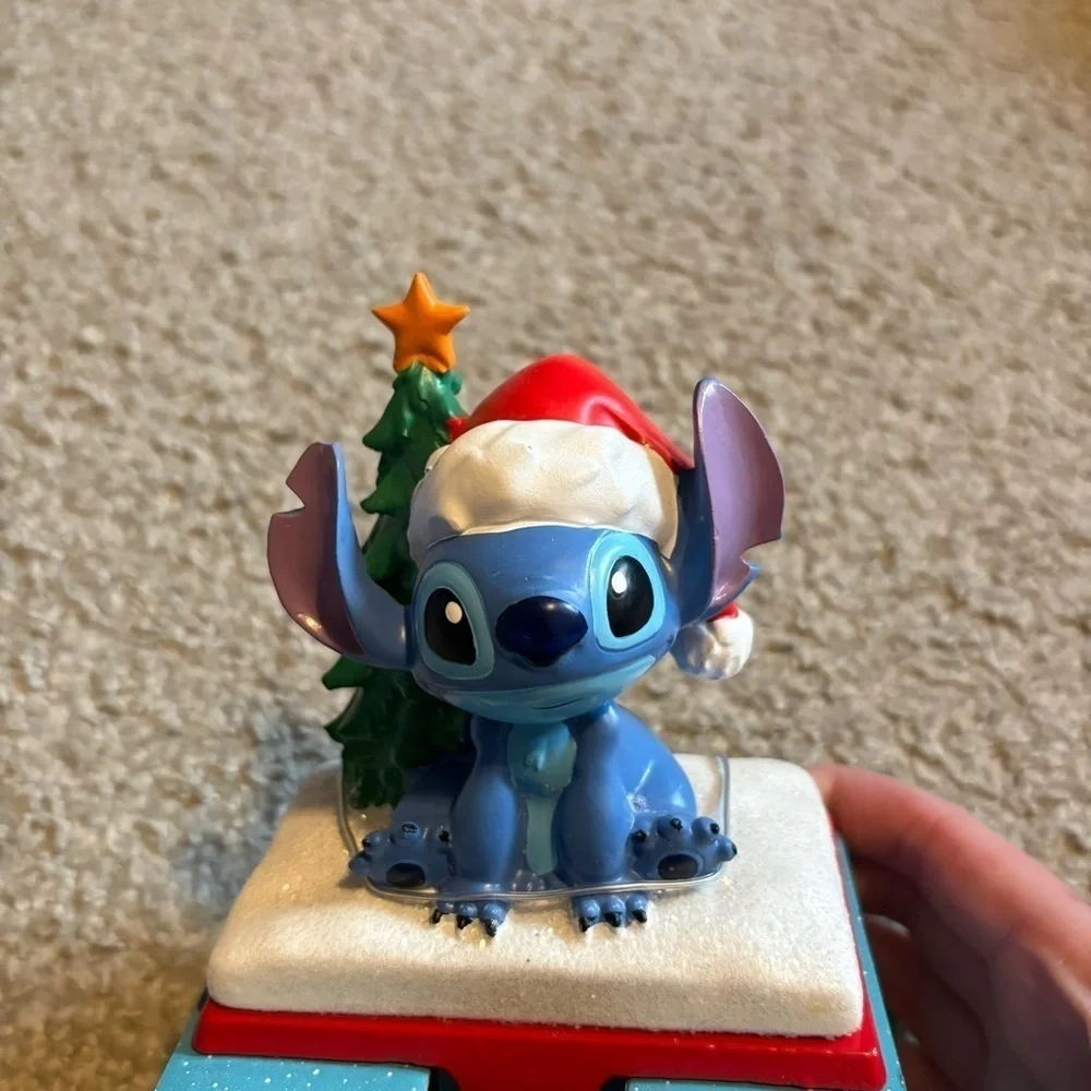 Disney Stitch w/Santa Hat Christmas Stocking Holder Hanger Novelty NEW Heavy